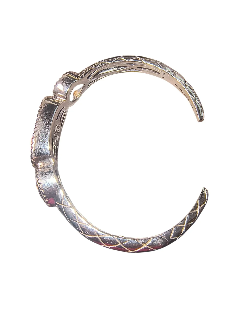 Sterling Silver, Rhodonite and Yellow Citrine Gemstone Cuff Bracelet Brand New